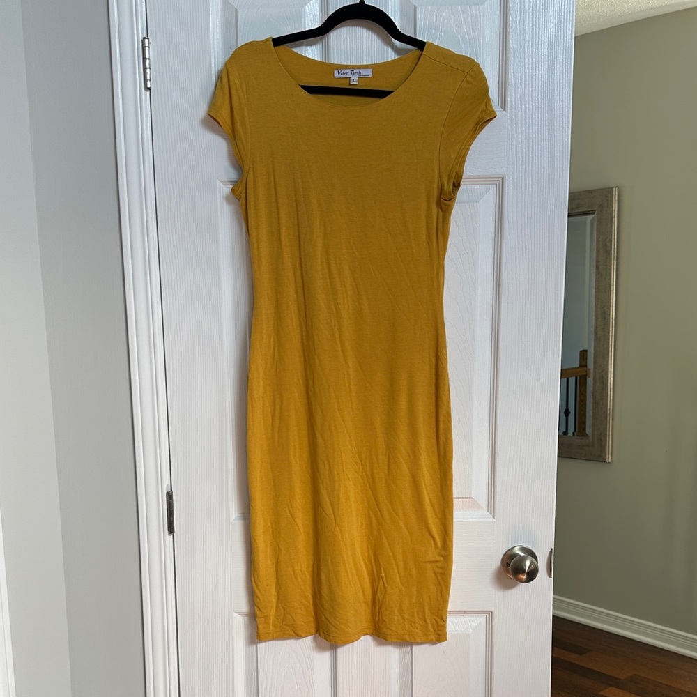 Mustard Midi Dress Sz M/L